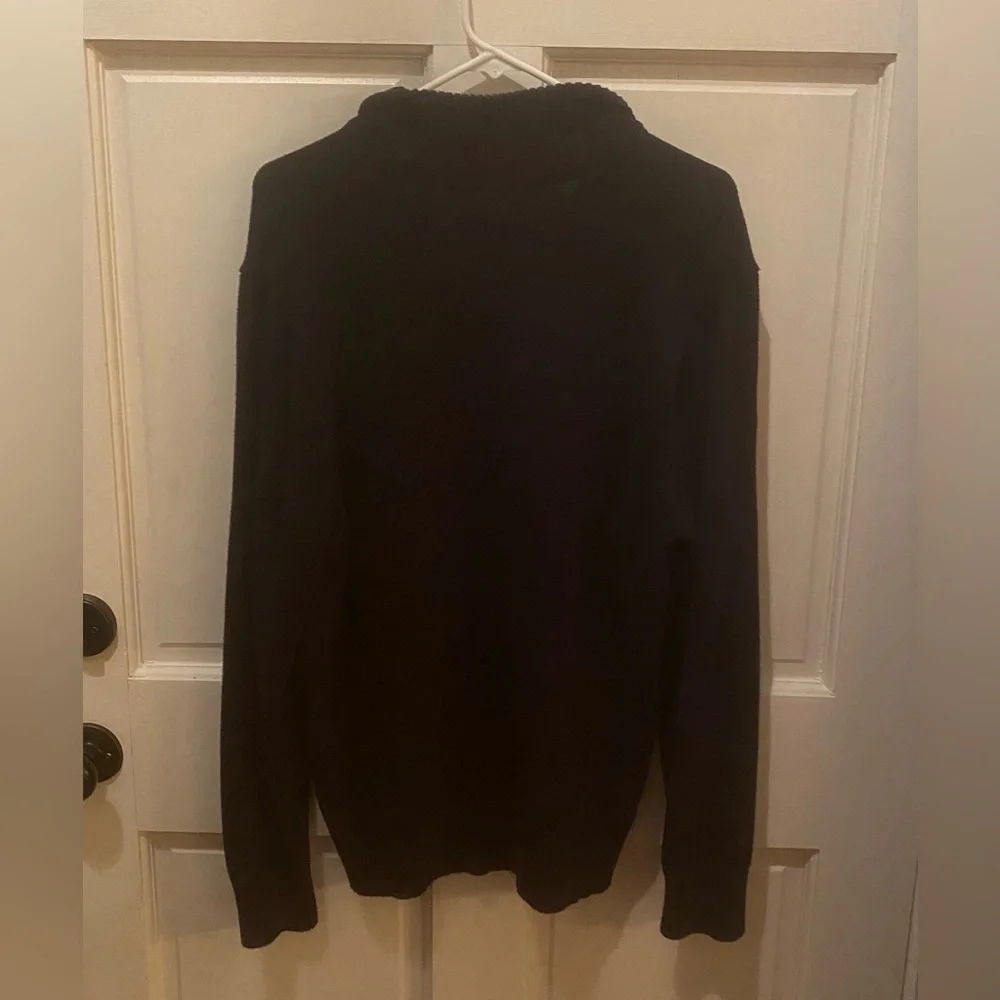 American Eagle Mock Neck Navy Blue 3 Button Sweater Size XL EUC